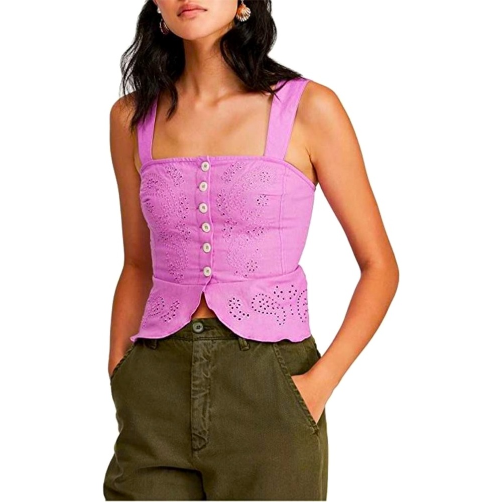 ♥️New♥️ Free People I want you babe tank, Electric bloom M